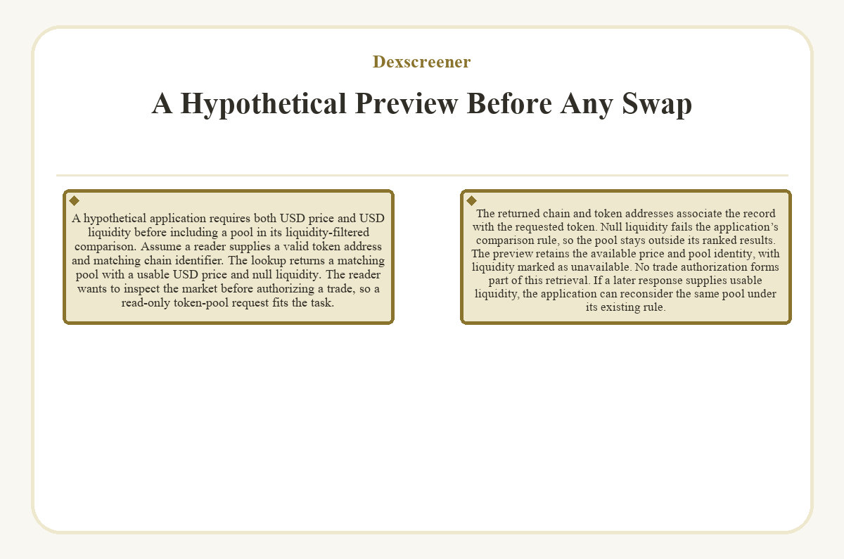 Dexscreener - A Hypothetical Preview Before Any Swap - diagram